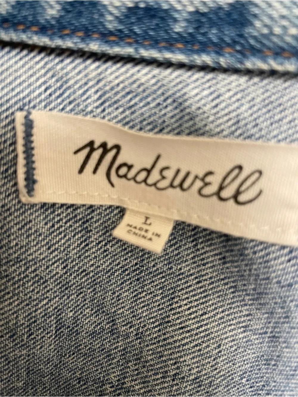 Madewell Light Blue Denim Vest - Sleeveless Trucker Style